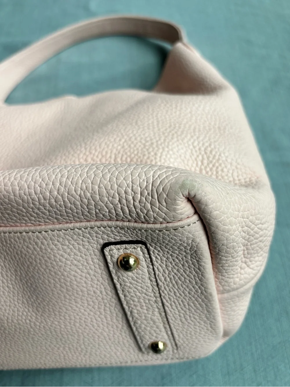 Dooney & Bourke Pebbled Leather Hobo Shoulder Bag in Blush Pink Gold Hardware